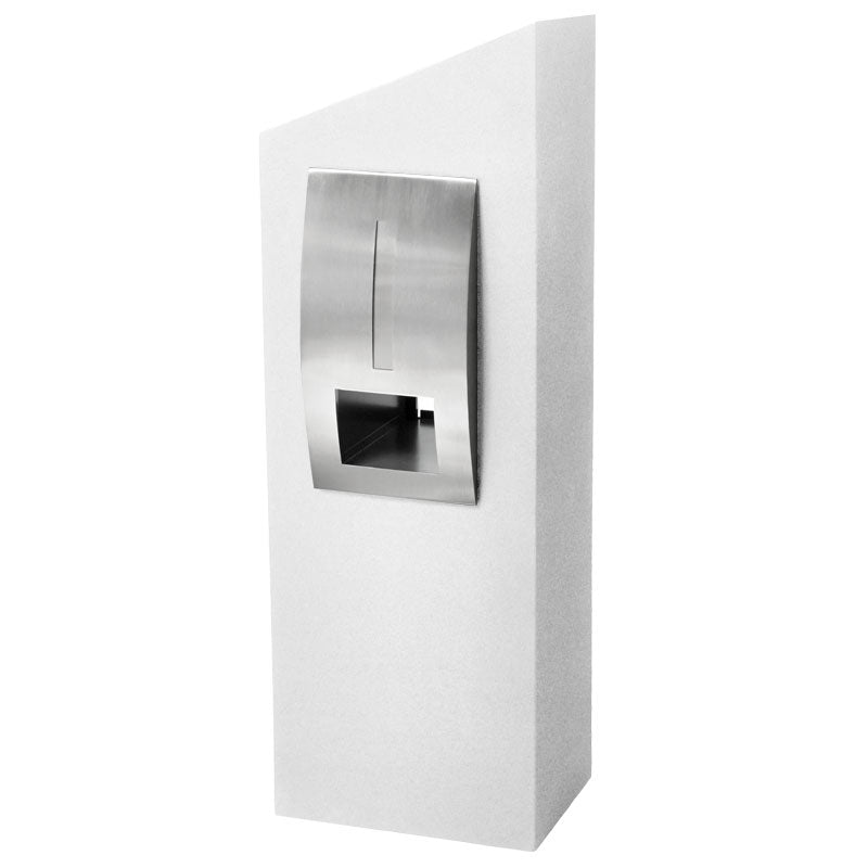 Monaco Pillar Letterbox - White