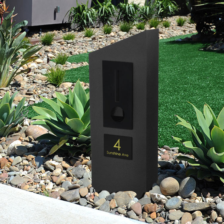 Black Custom House Sign Small - Gold Decal