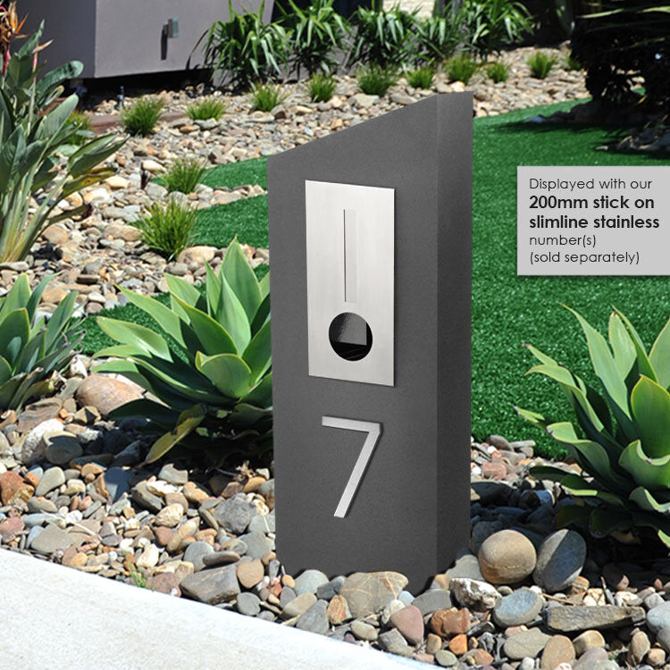 Barcelona Pillar Letterbox - Grey