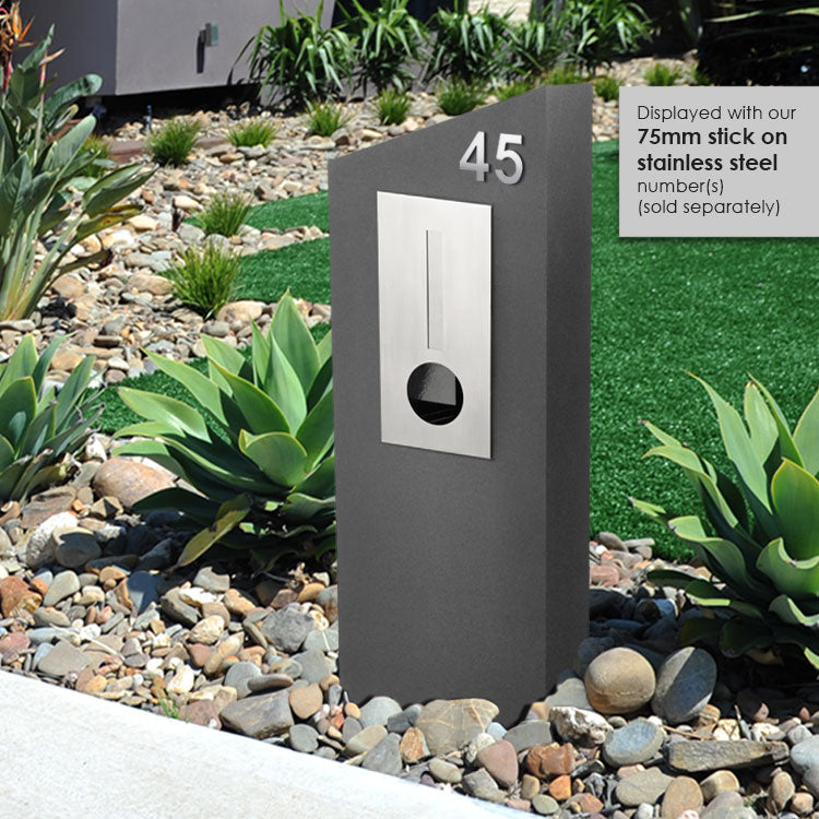 Barcelona Pillar Letterbox - Grey