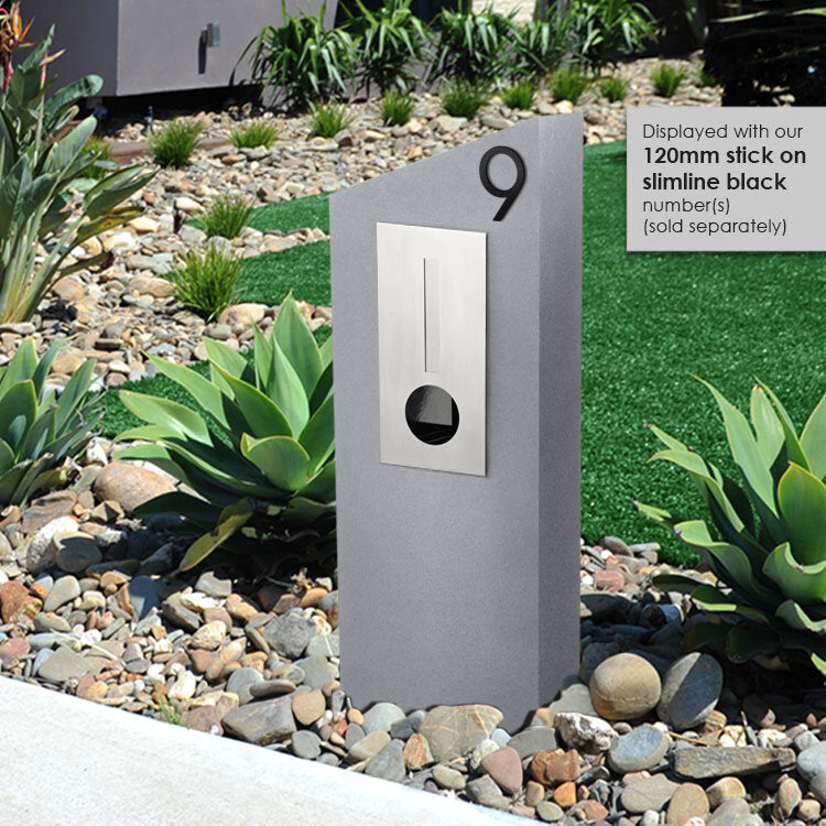 Barcelona Pillar Letterbox - Light Grey