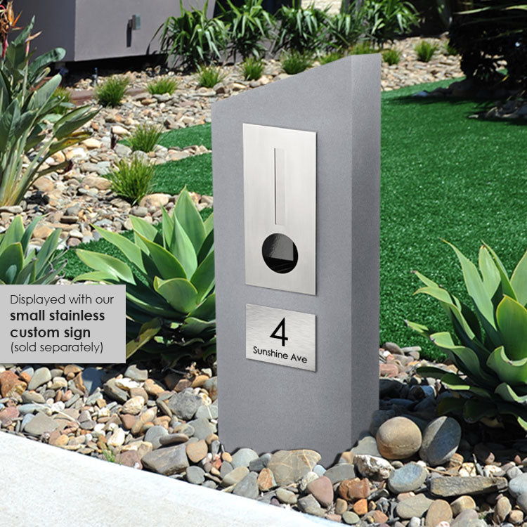 Barcelona Pillar Letterbox - Light Grey