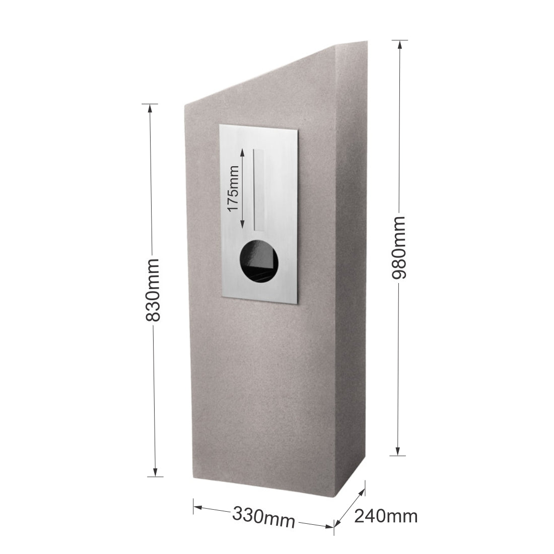 Barcelona Pillar Letterbox - Mocca