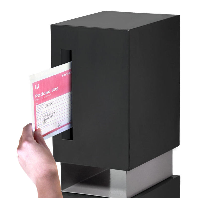 Valencia Pillar Letterbox - Black