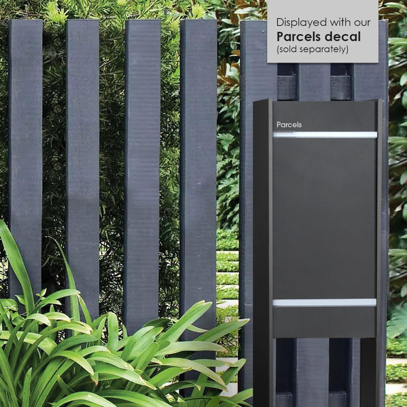 Lisbon Parcel Pillar Letterbox - Black