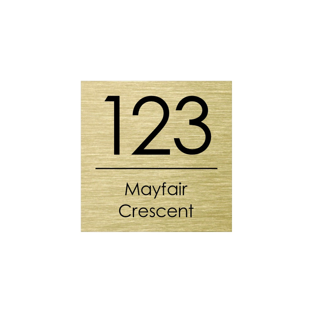 Gold Custom House Sign Square - Black Decal