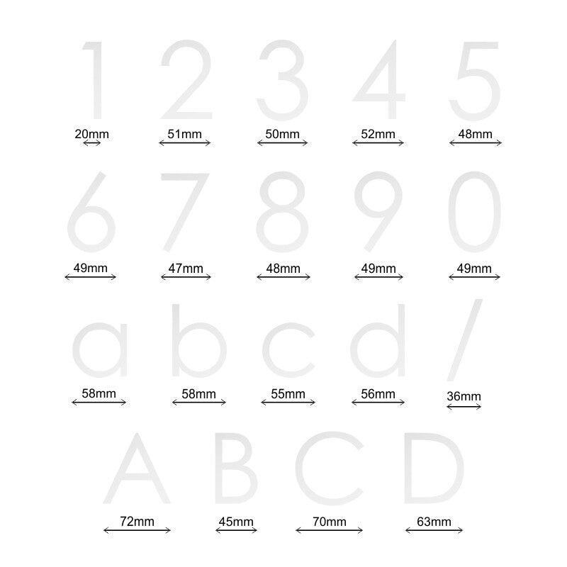 Decal Sticker House Numbers 75mm - Reflective