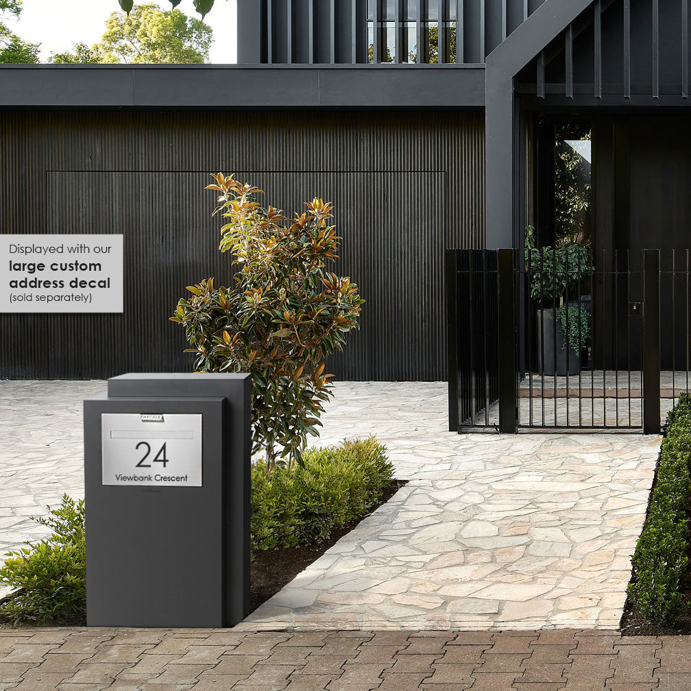 Monte Carlo Parcel Pillar Letterbox - Stainless Steel