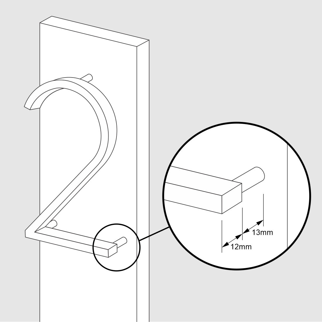 Stud Mount House Numbers 125mm - White