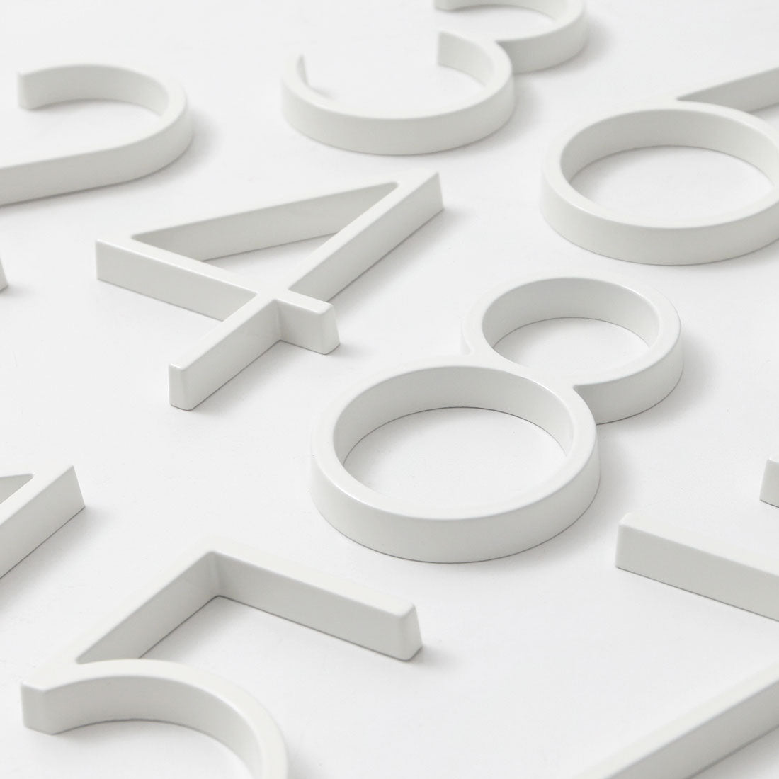 Stud Mount House Numbers 125mm - White