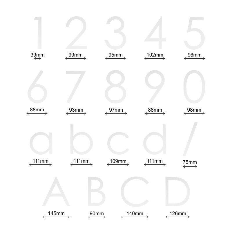 Decal Sticker House Numbers 150mm - Reflective