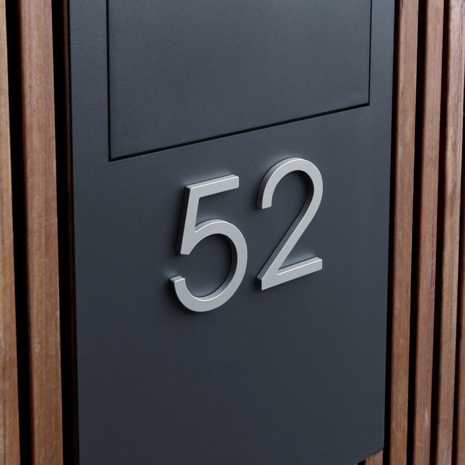 Stick on Slim Aluminium House Numbers 150mm - Silver