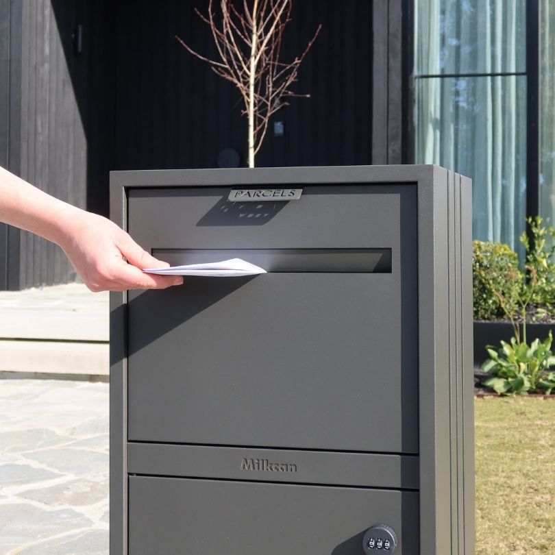 Parcel Wallets Letters Bondi Parcel Pillar Letterbox - Charcoal