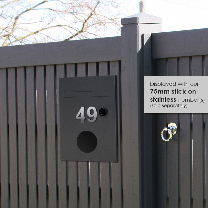 Monza Parcel Fence Letterbox - Charcoal