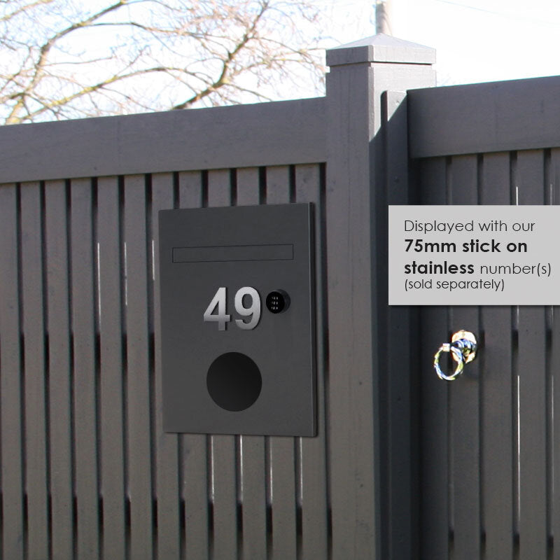 Monza Parcel Fence Letterbox - Charcoal