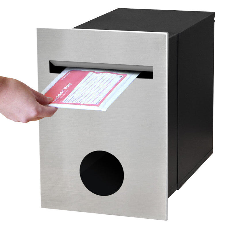 Monza Brick Letterbox - Stainless Steel/Black