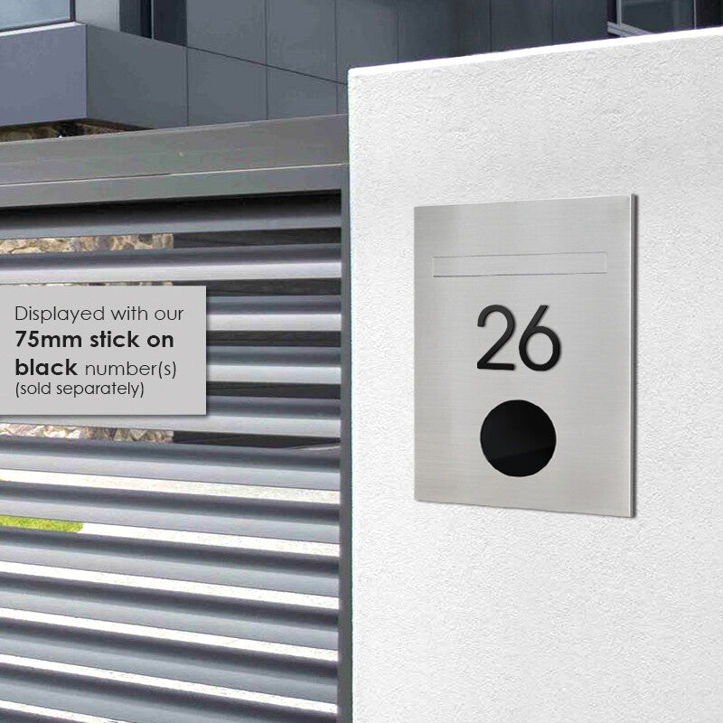 Monza Brick Letterbox - Stainless Steel/Black