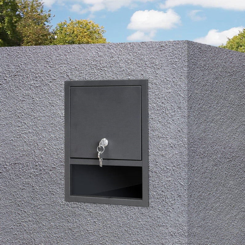 Monza Brick Letterbox - Black