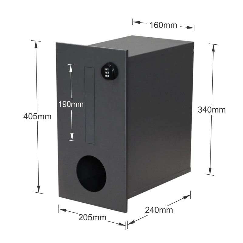 Amalfi Parcel Fence Letterbox - Black