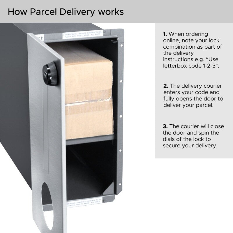 Amalfi Parcel Fence Letterbox - Stainless Steel