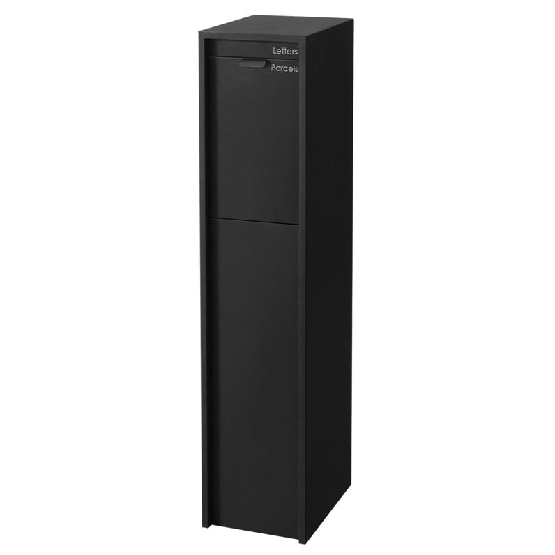 Austin Parcel Pillar Letterbox - Black