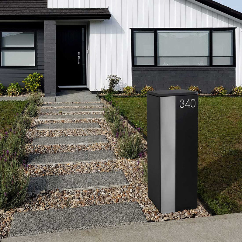 Stick on Slim House Numbers 75mm - Stainless Steel