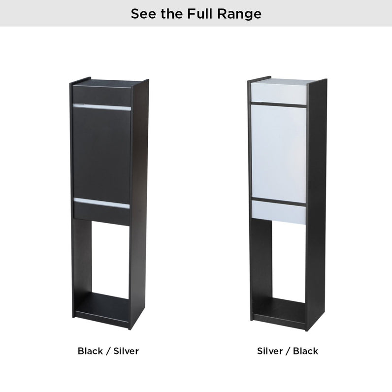 Lisbon Parcel Pillar Letterbox - Silver