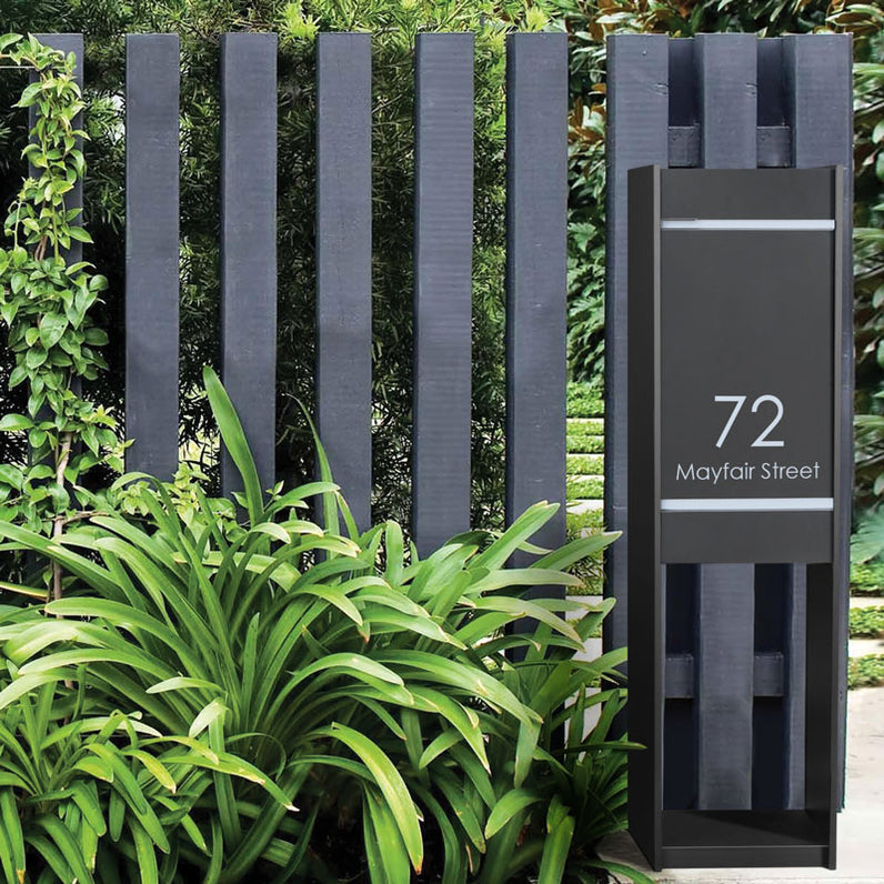 Lisbon Parcel Pillar Letterbox - Black