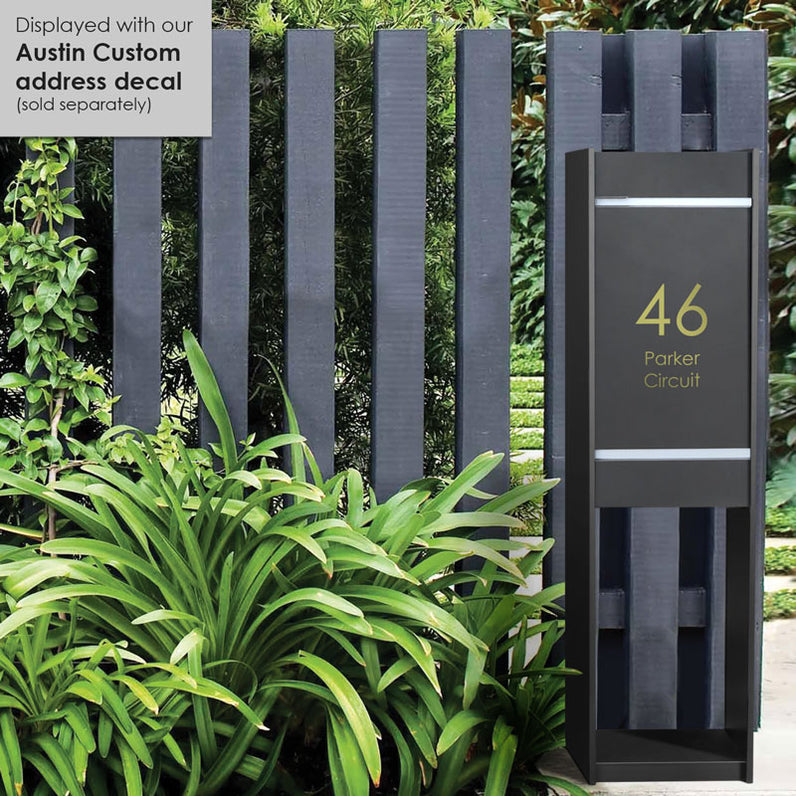Lisbon Parcel Pillar Letterbox - Black