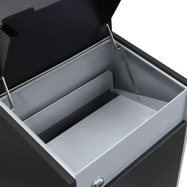 Lisbon Parcel Pillar Letterbox - Silver