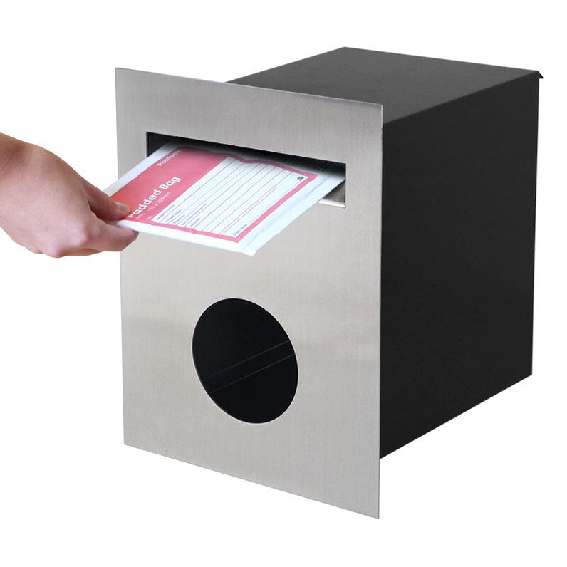 Soho Fence/Brick Letterbox - Stainless Steel/Black