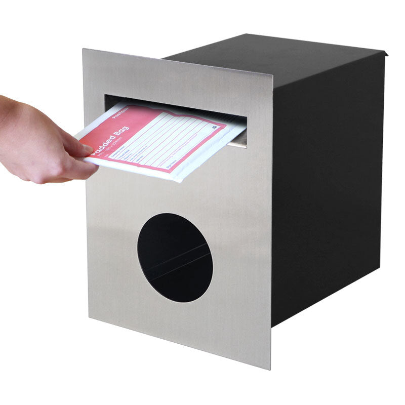 Soho Fence/Brick Letterbox - Stainless Steel/Black