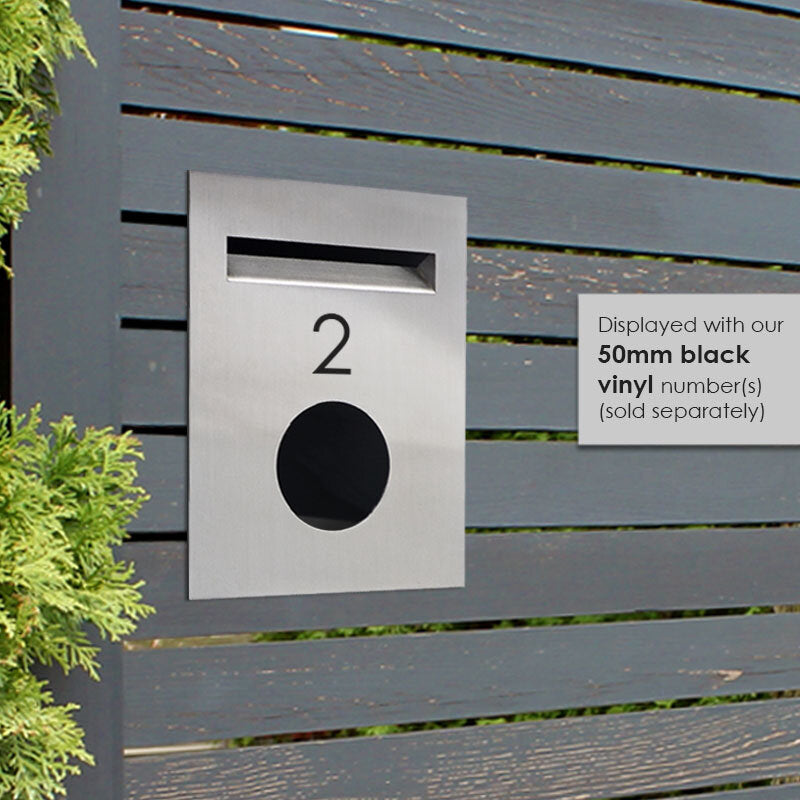Soho Fence/Brick Letterbox - Stainless Steel/Black