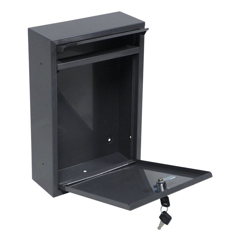 Milton Wall Mount Letterbox - Black