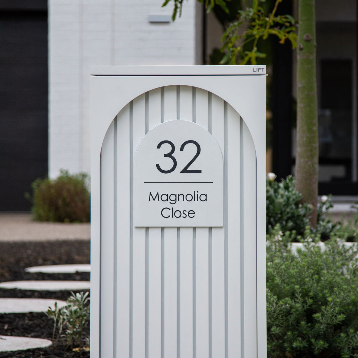 Cove Solar - White Parcel Pillar Letterbox