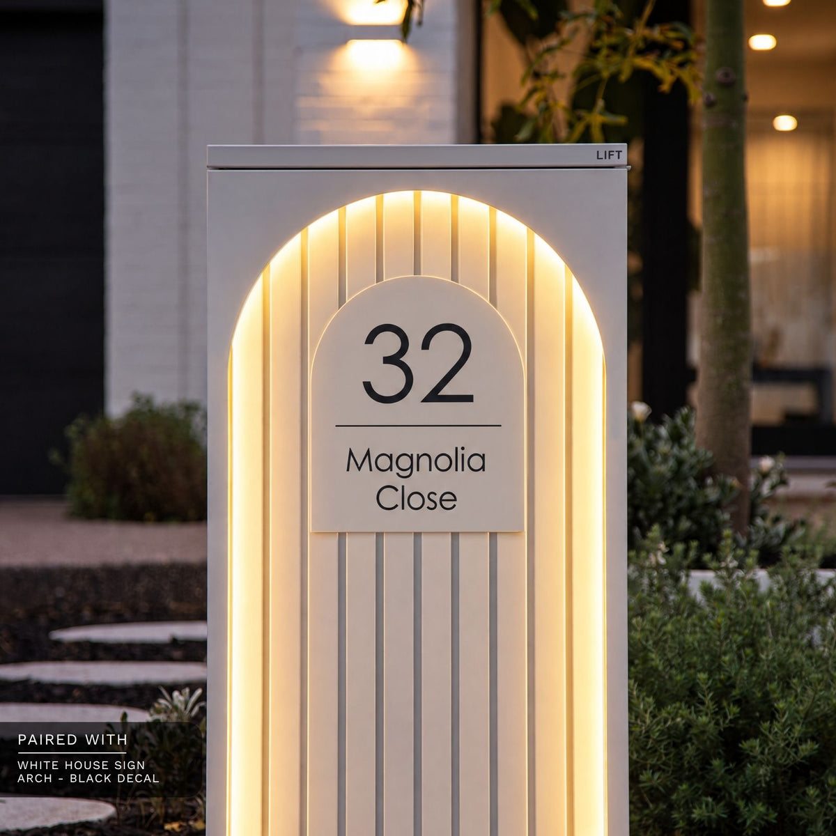 Cove Solar - White Parcel Pillar Letterbox