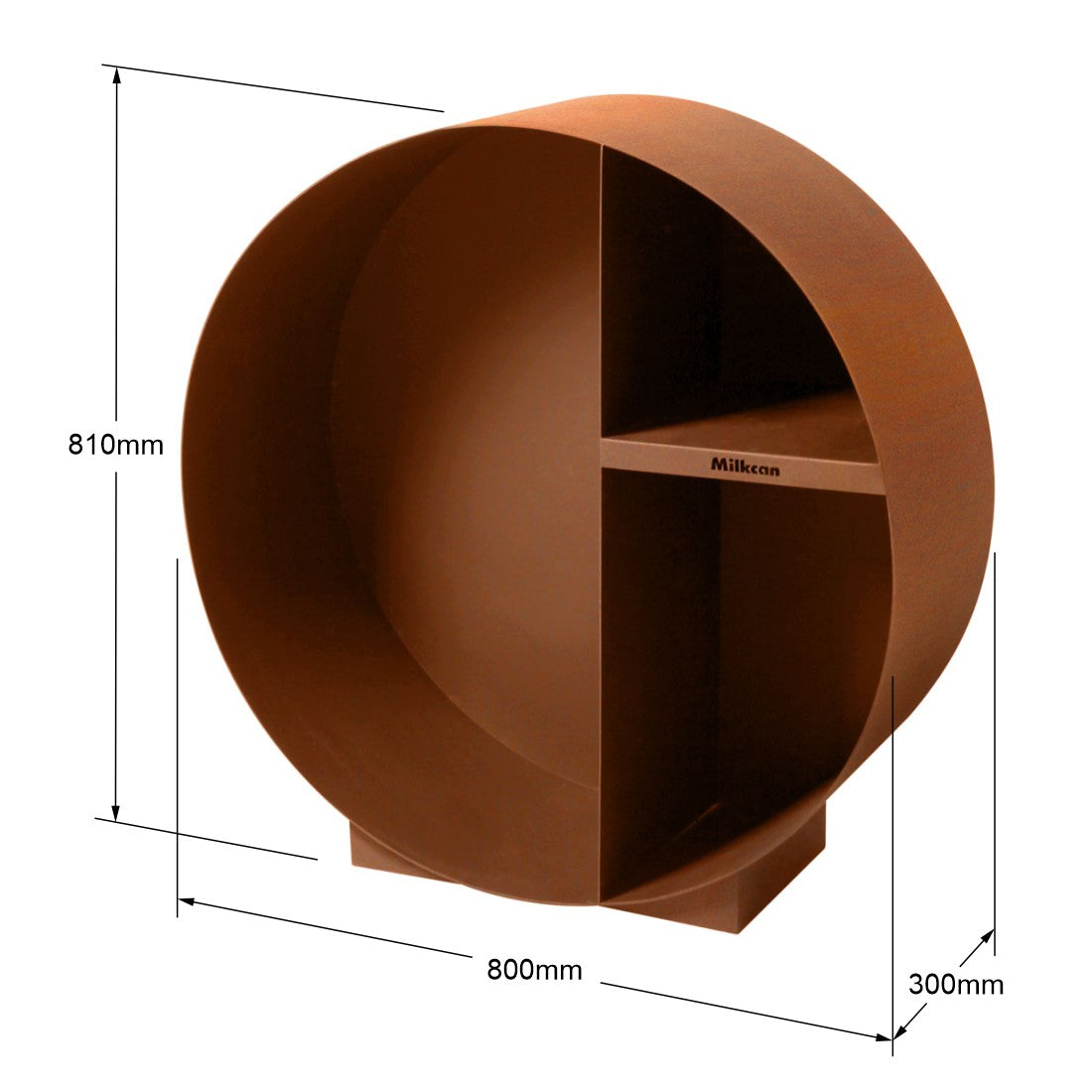 Round Firewood Storage - Rust