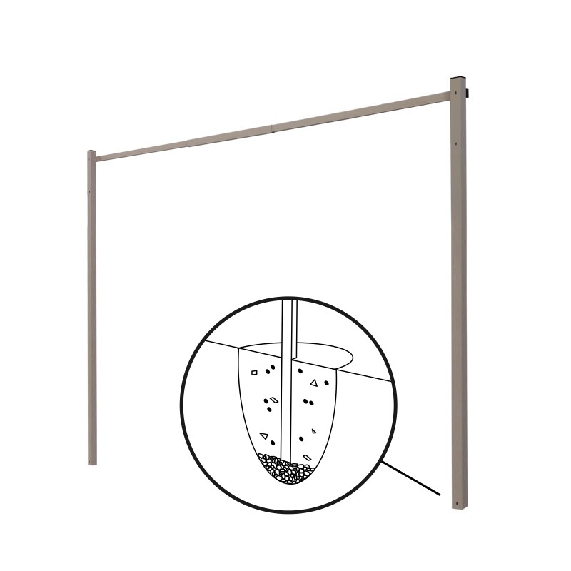 7 Line Folding Ground Mount Clothesline - White (Dover White)