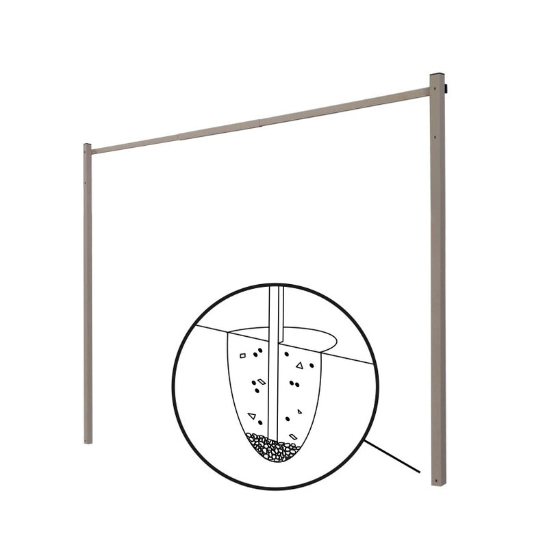 7 Line Folding Ground Mount Clothesline - Off White (Surfmist)
