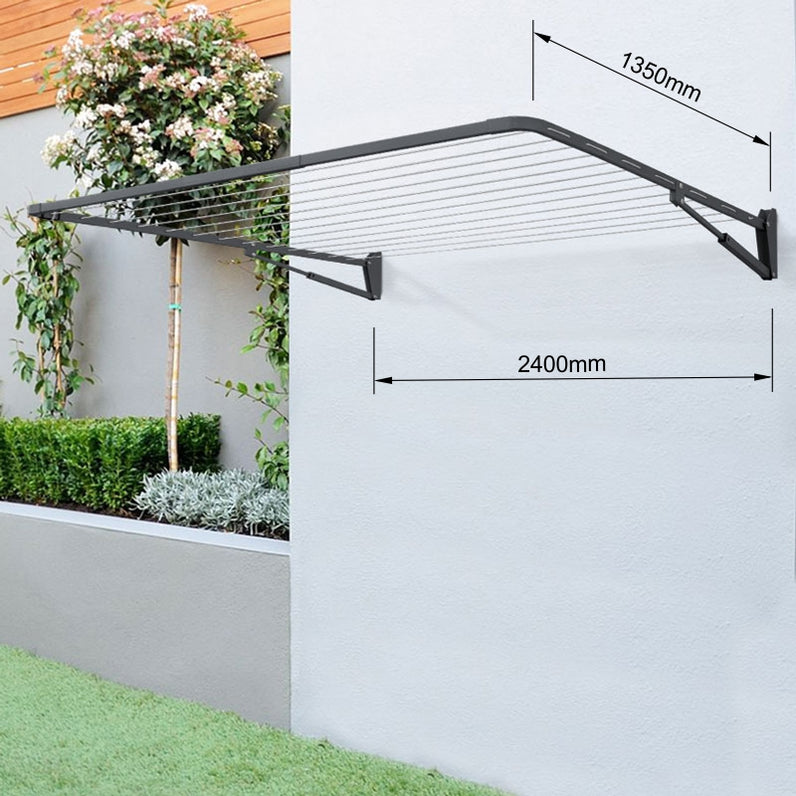 13 Line Wall Mount Fold Down Clothesline
