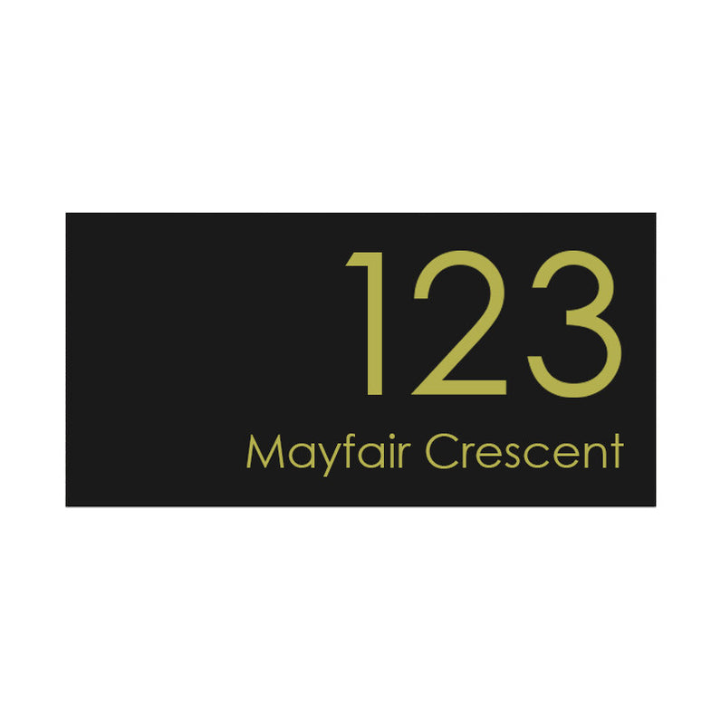 Black Custom House Sign Large - Gold Decal
