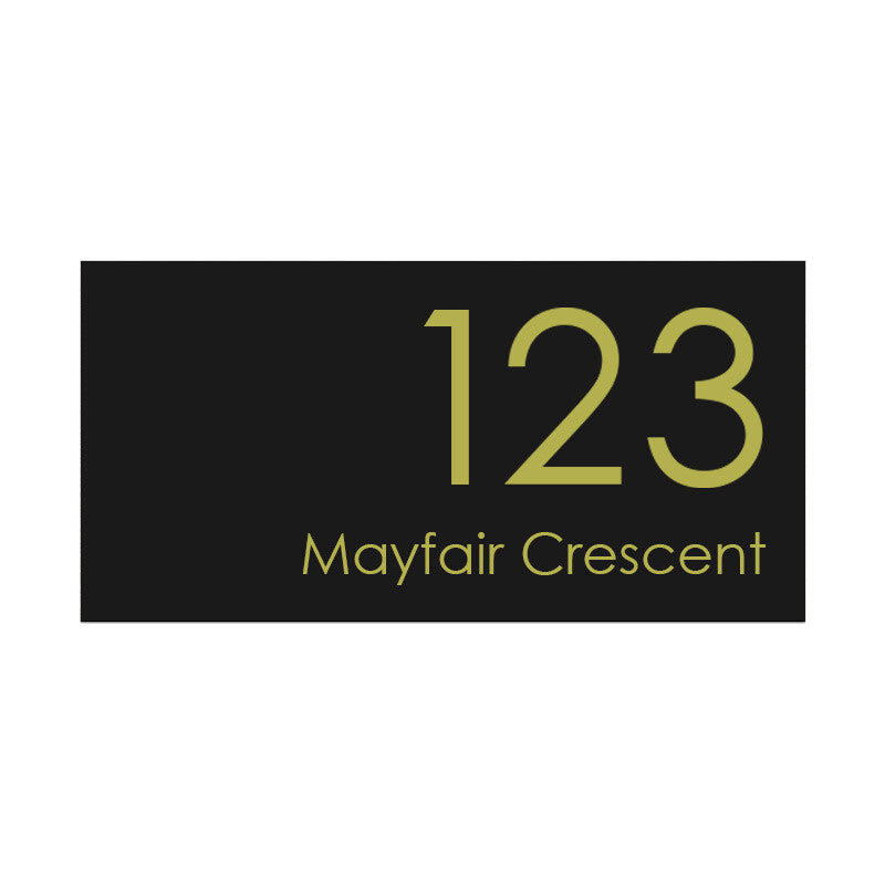 Black Custom House Sign Large - Gold Decal