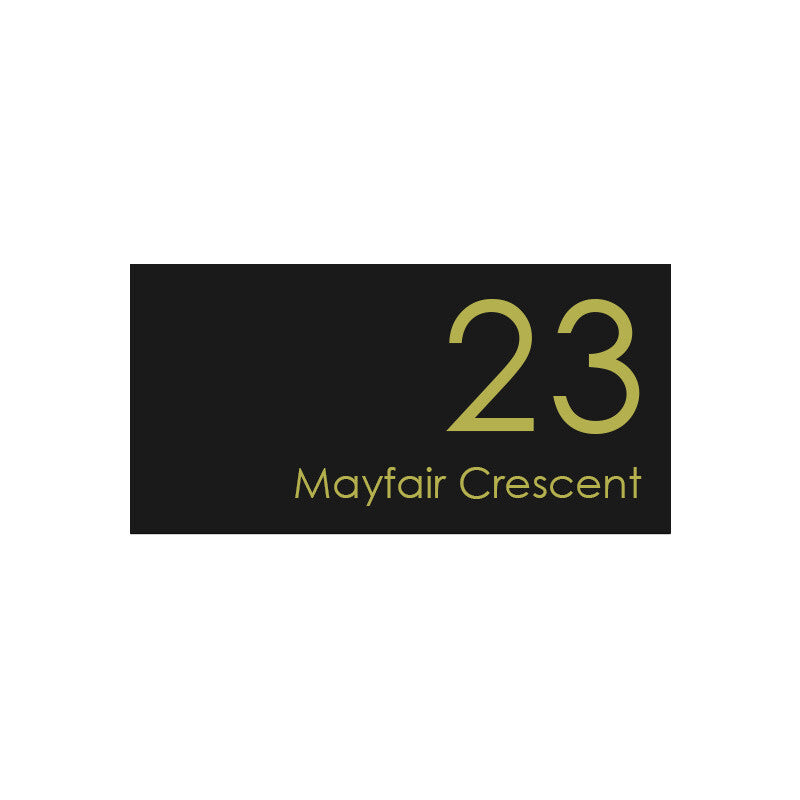 Black Custom House Sign Medium - Gold Decal