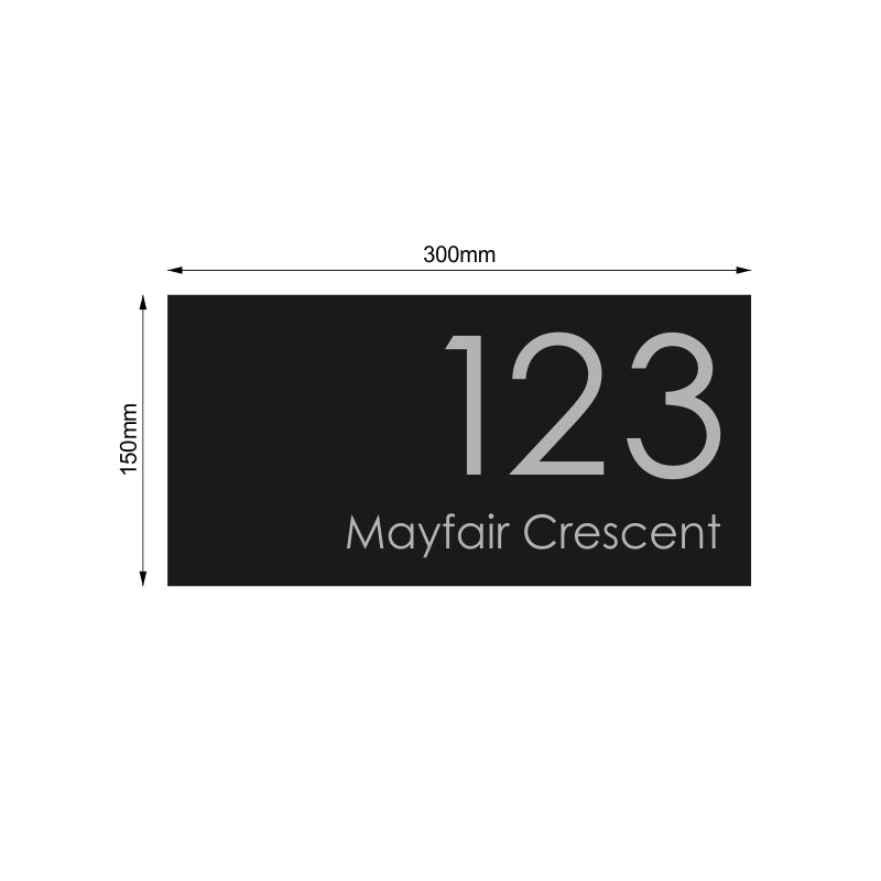 Black Custom House Sign Medium - Silver Decal