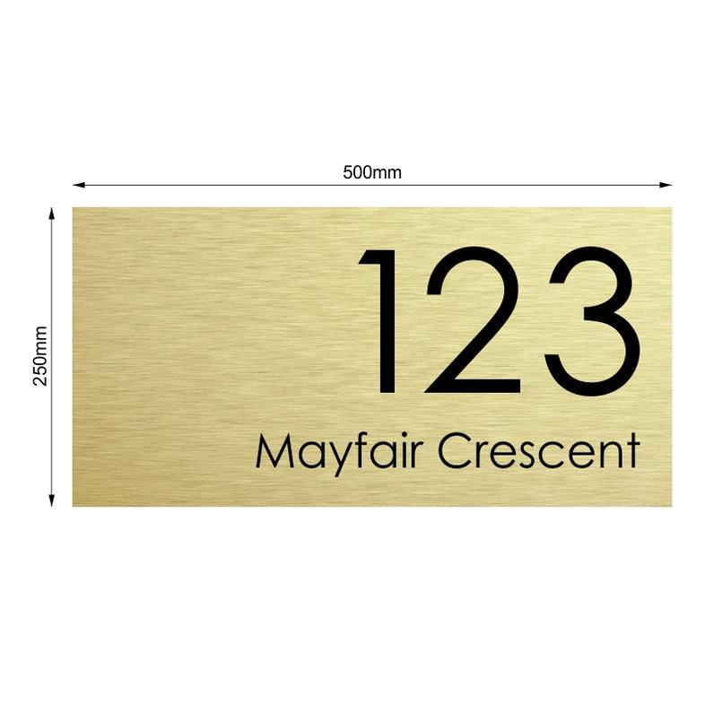Gold Custom House Sign Extra Large - Black Decal