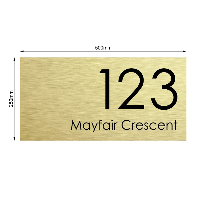 Gold Custom House Sign Extra Large - Black Decal