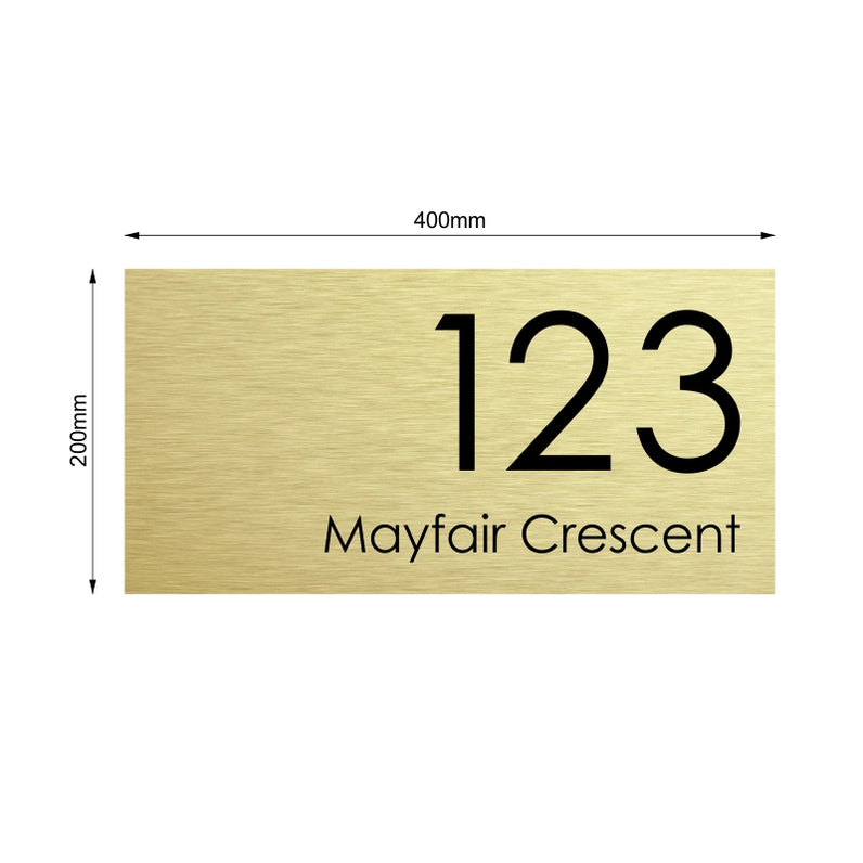 Gold Custom House Sign Large - Black Decal