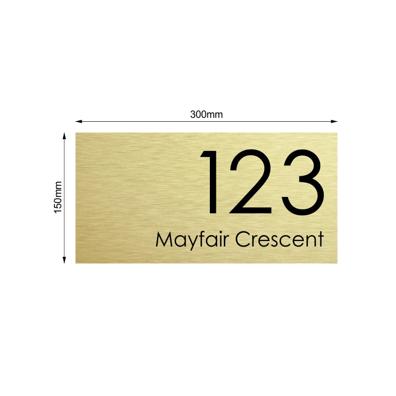 Gold Custom House Sign Medium - Black Decal