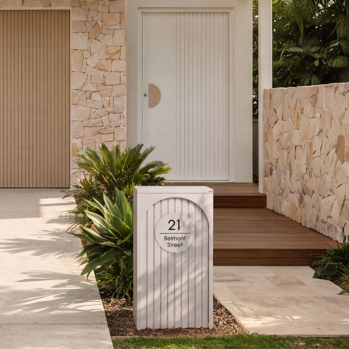Cove Solar - White Parcel Pillar Letterbox