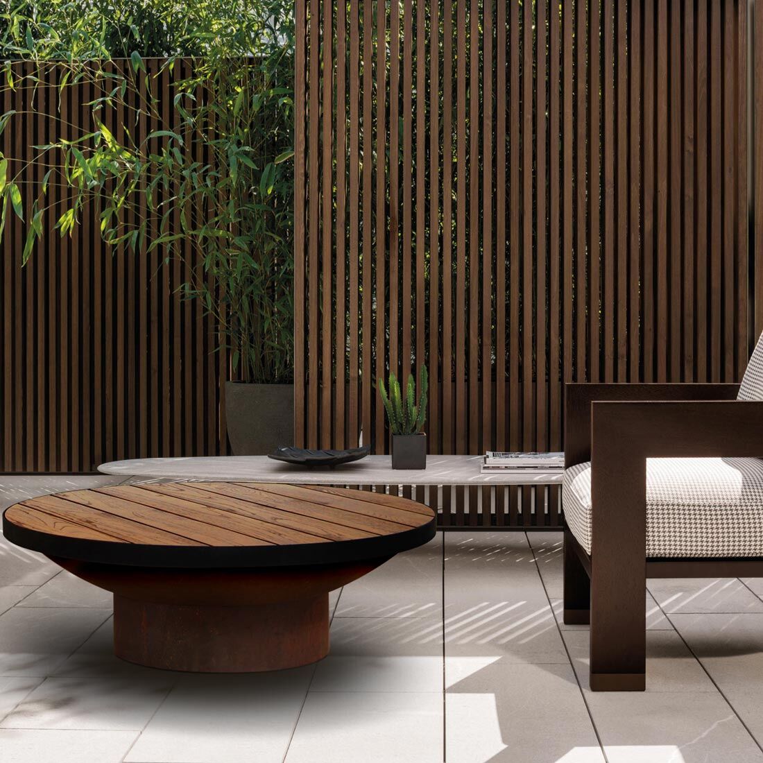 Fire Pit Timber Table 100